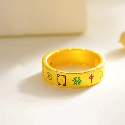 Lucky Strike Mahjong Gold Ring
