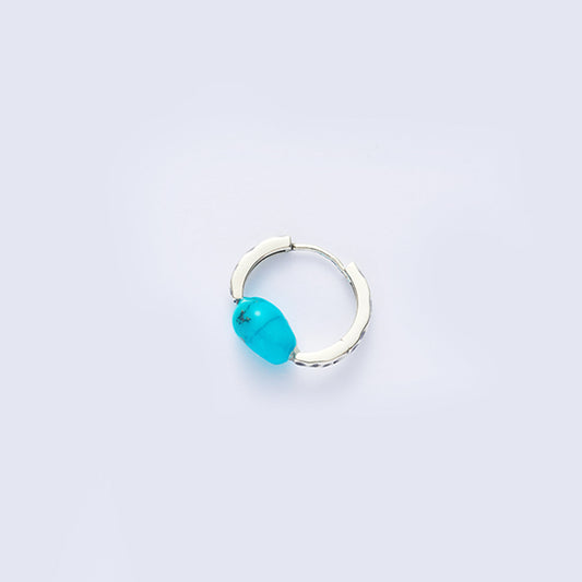 Handcrafted Tibetan-Style Ramratso Natural Turquoise Earring