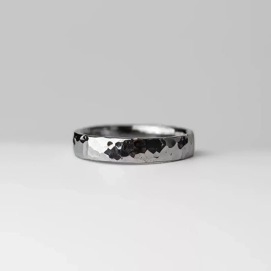 A Glimpse of Eternity: The Pure Tantalum Hammered Mirror Ring Forged to Last Lifetimes