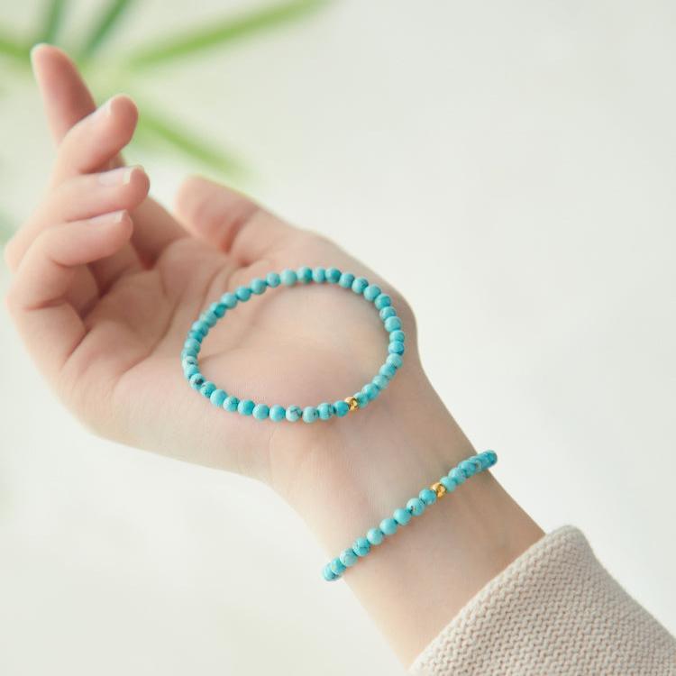 Elegant Turquoise Bracelet with Golden Accents - LOVELY ROBIN