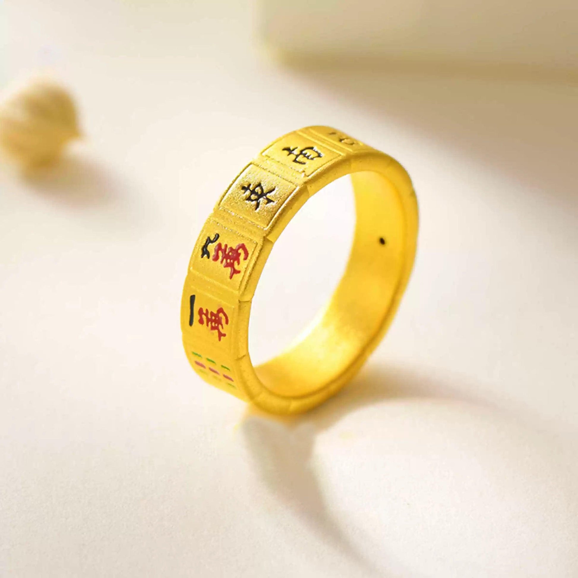 Lucky Strike Mahjong Gold Ring - LOVELY ROBIN