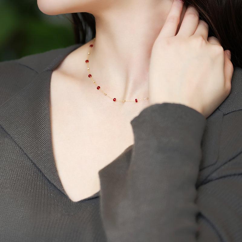 Eternal Flame 18K Gold Ruby Necklace - LOVELY ROBIN