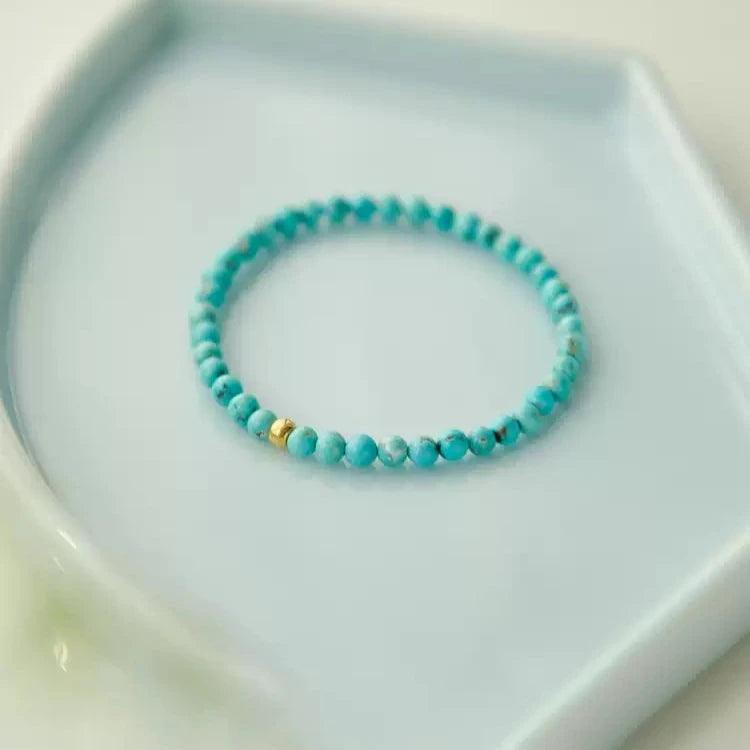 Elegant Turquoise Bracelet with Golden Accents - LOVELY ROBIN