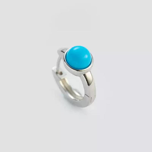 Tibetan Soul Stone-Minimalist Natural Turquoise Earrings-Unique and Niche Design - LOVELY ROBIN