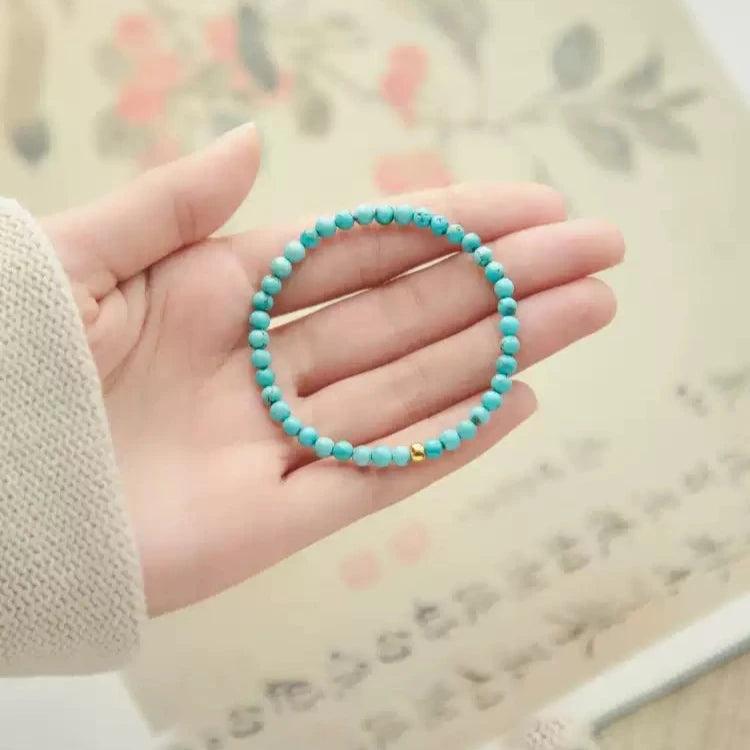Elegant Turquoise Bracelet with Golden Accents - LOVELY ROBIN
