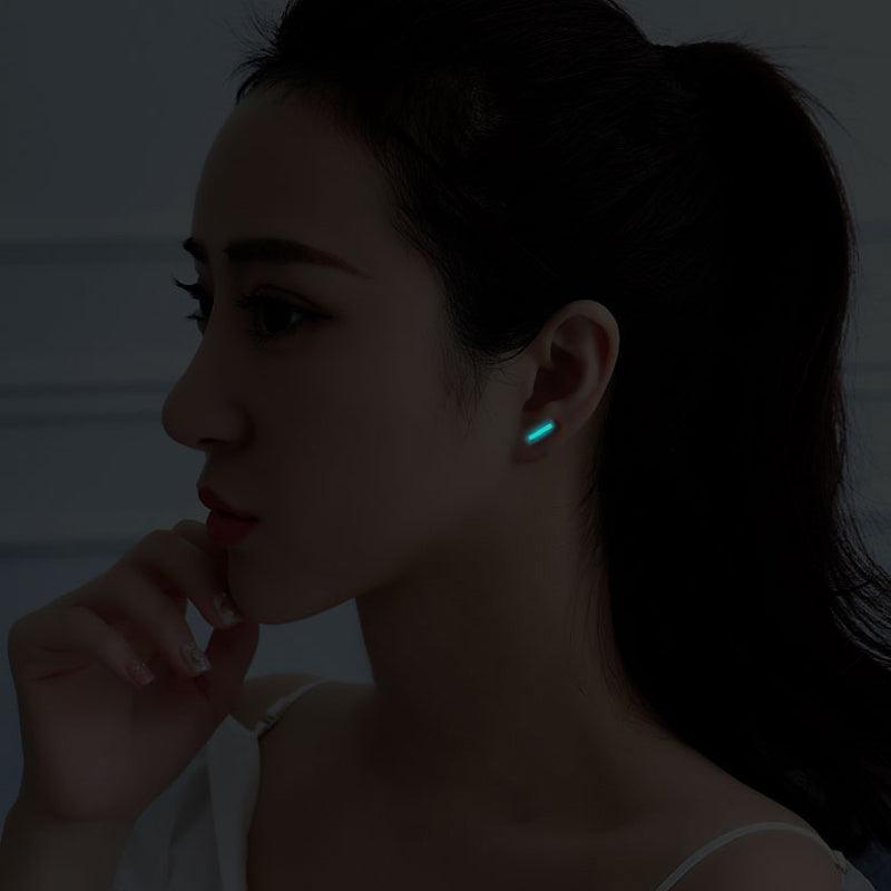 Tritium Glow Pure Silver Earrings-High-End Luminous Earrings for Trendy Men and Women - LOVELY ROBIN