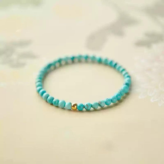 Elegant Turquoise Bracelet with Golden Accents - LOVELY ROBIN