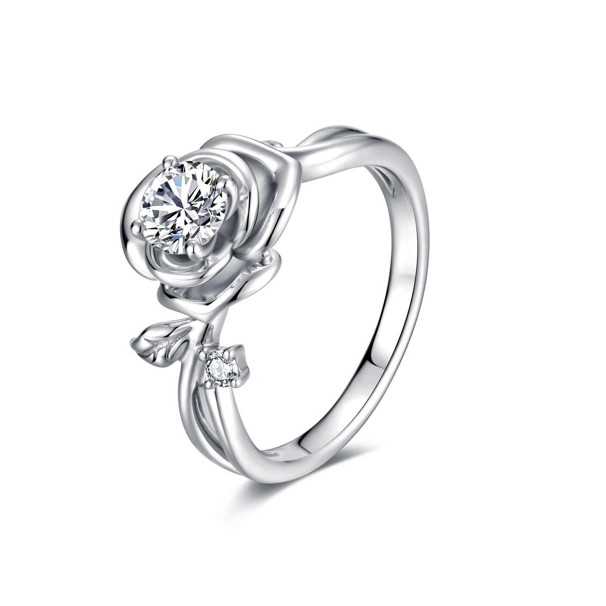 Gardenia Flower 925 Silver Women's Ring, Moissanite Diamond Ring-Light Luxury Original Design-Fashionable and High-end Diamond Ring - LOVELY ROBIN