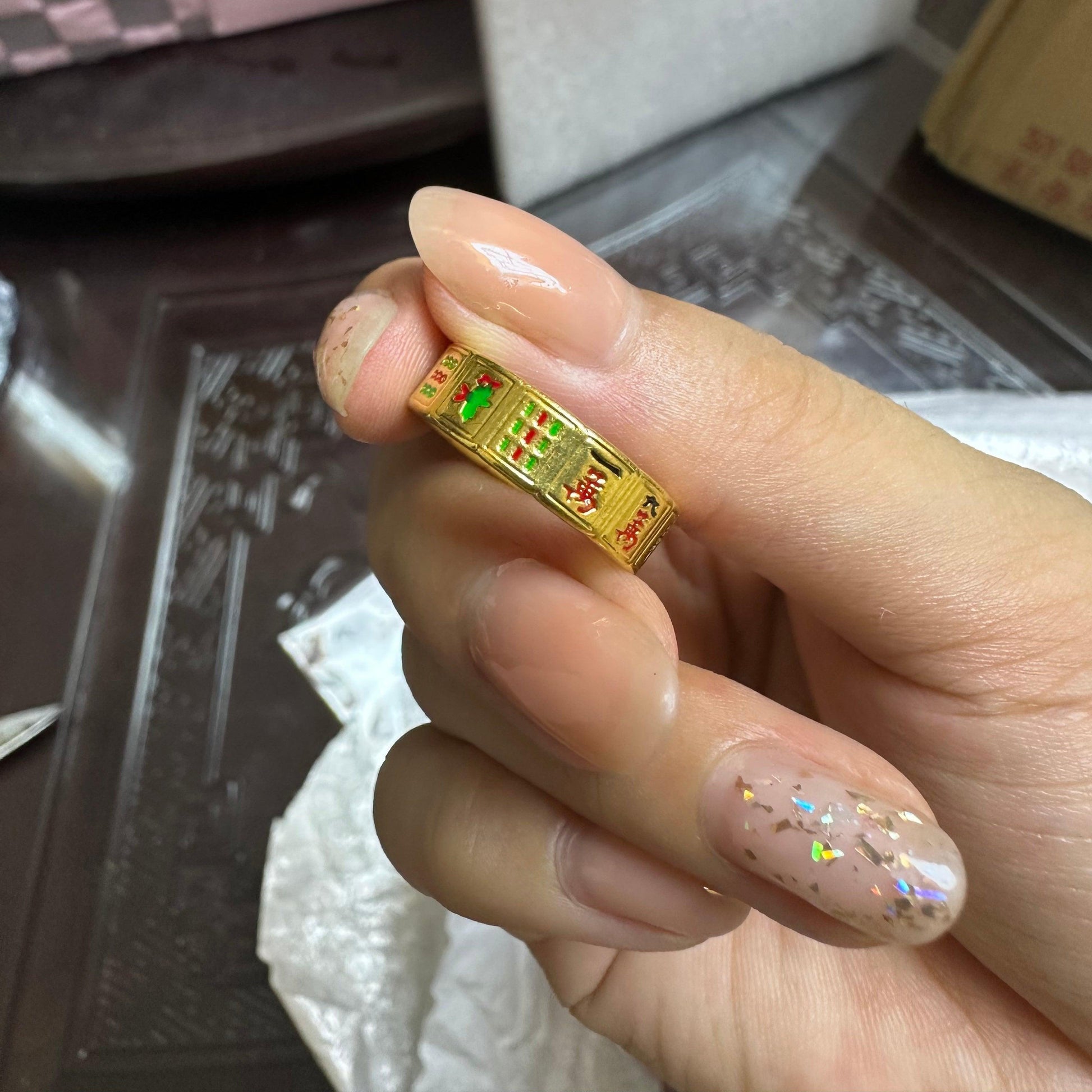 Lucky Strike Mahjong Gold Ring - LOVELY ROBIN