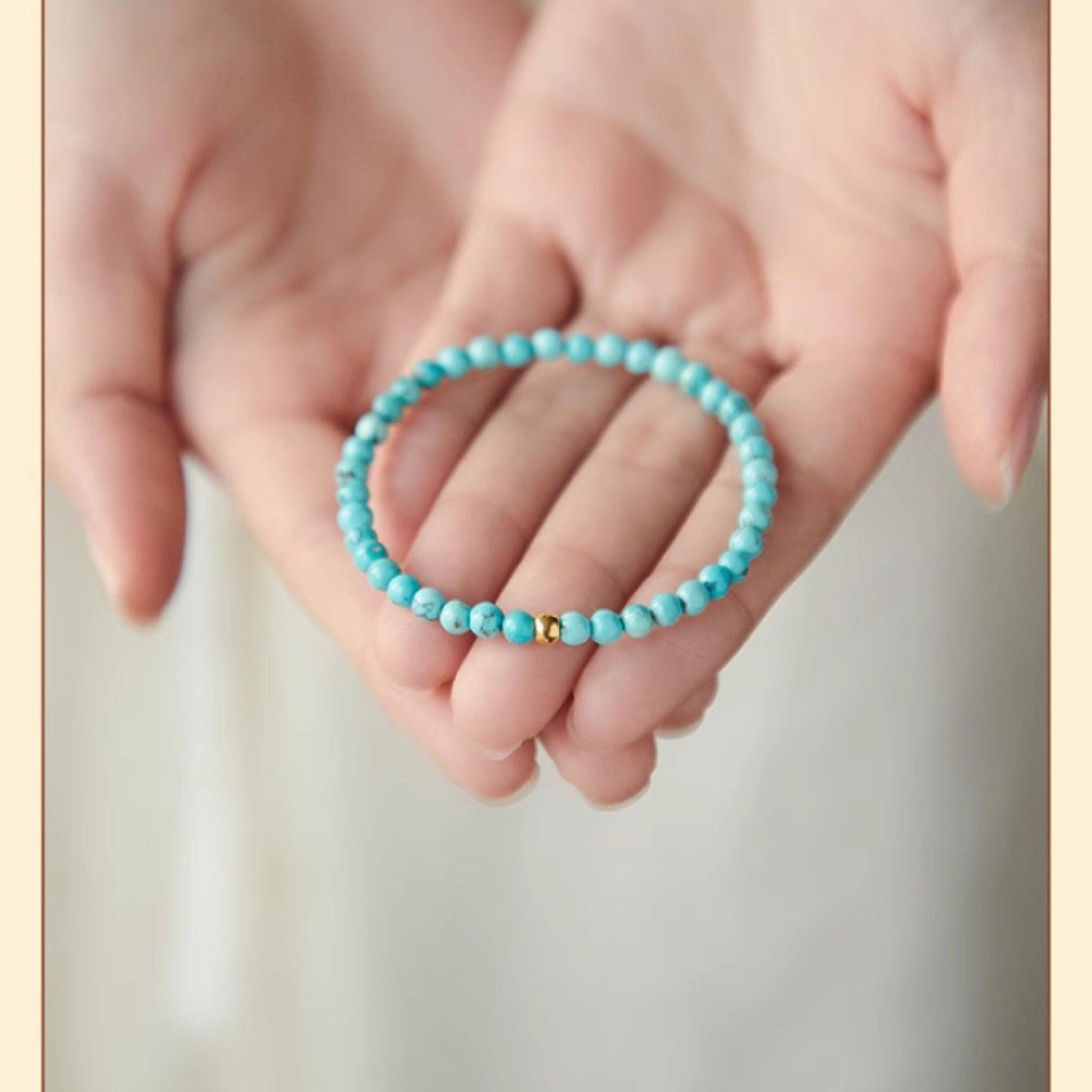 Elegant Turquoise Bracelet with Golden Accents - LOVELY ROBIN