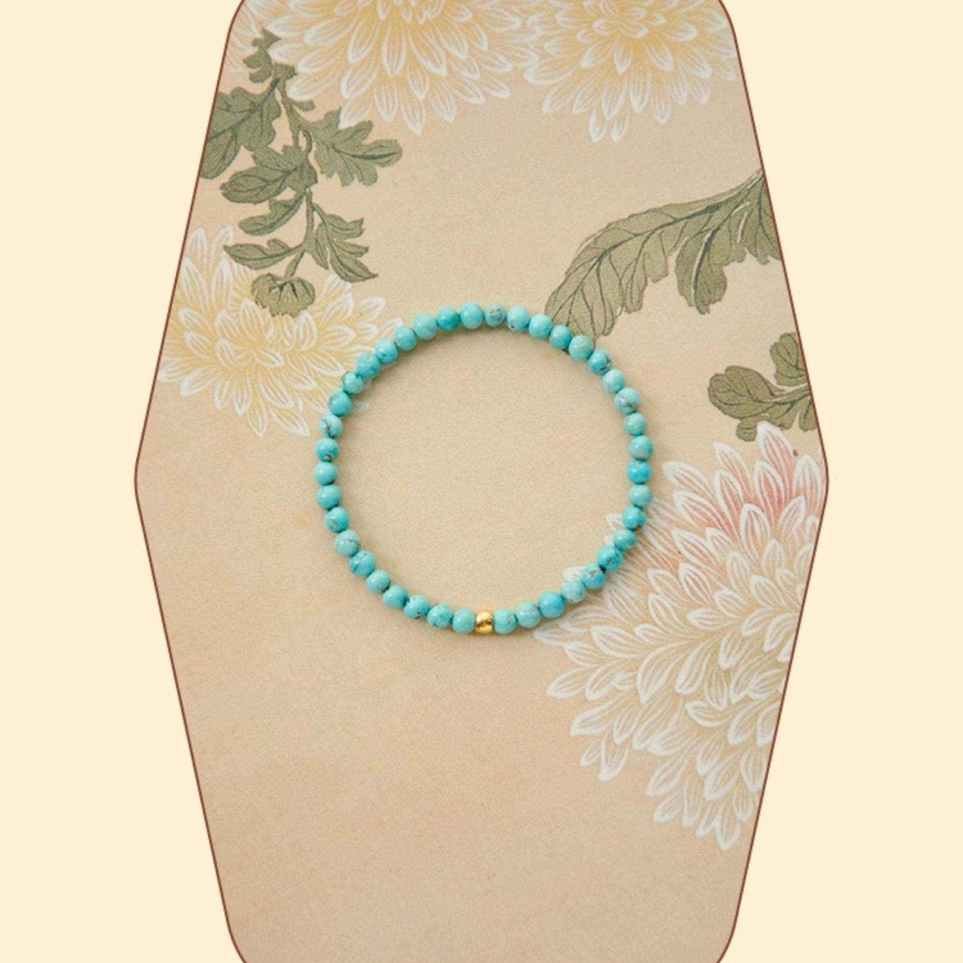 Elegant Turquoise Bracelet with Golden Accents - LOVELY ROBIN