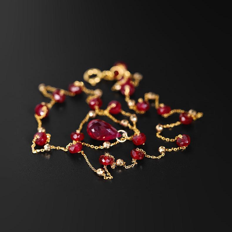 Eternal Flame 18K Gold Ruby Necklace - LOVELY ROBIN