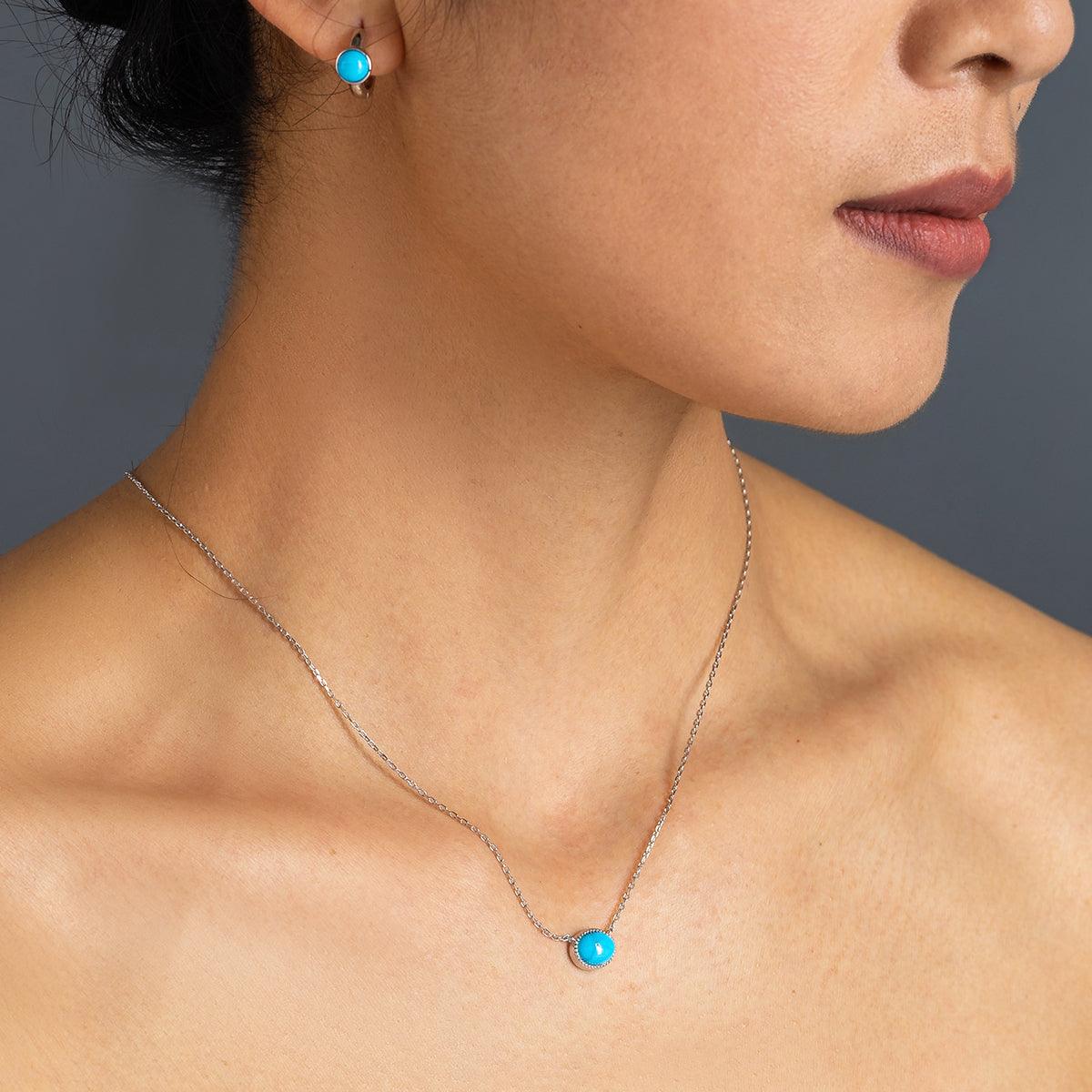 Tibetan Soul Stone-Minimalist Natural Turquoise Earrings-Unique and Niche Design - LOVELY ROBIN