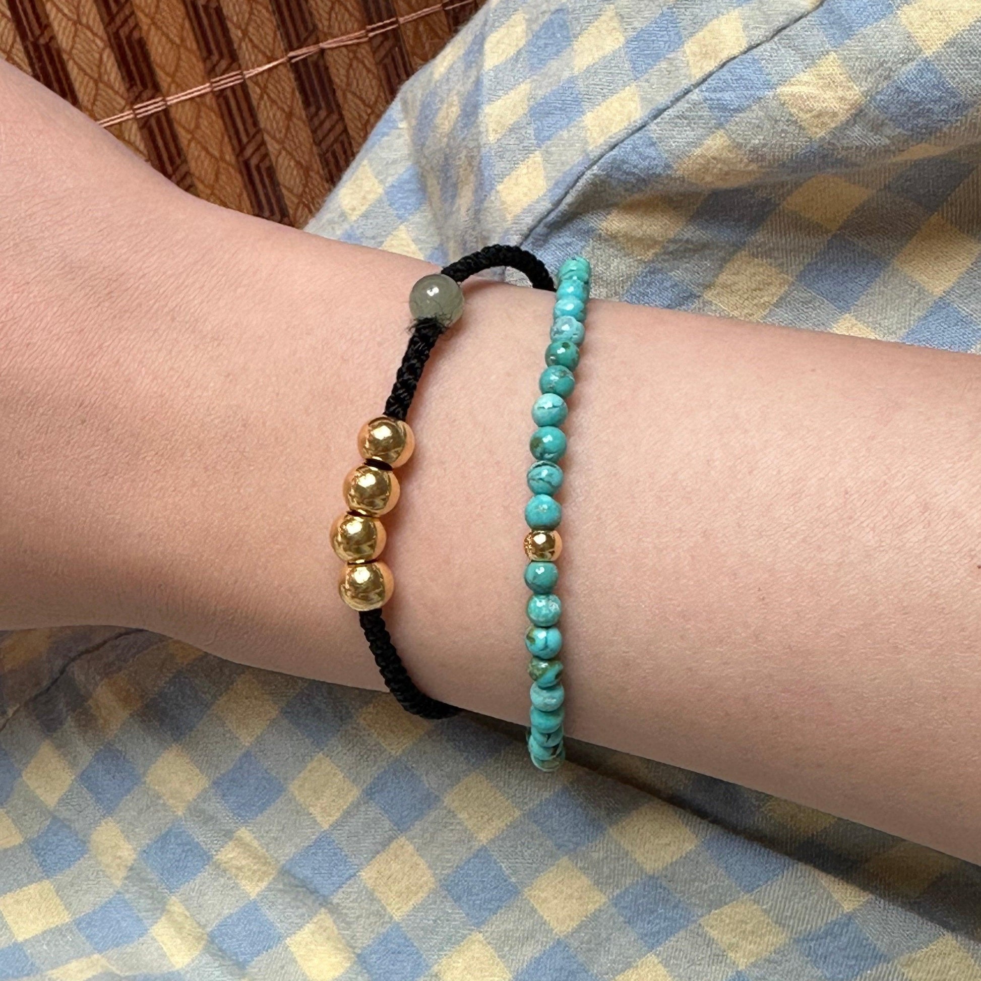 Elegant Turquoise Bracelet with Golden Accents - LOVELY ROBIN