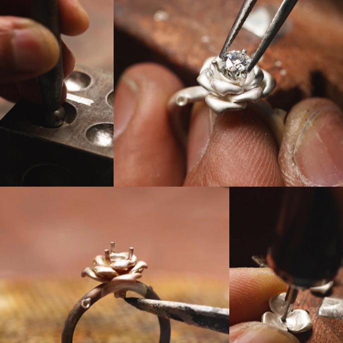 Gardenia Flower 925 Silver Women's Ring, Moissanite Diamond Ring-Light Luxury Original Design-Fashionable and High-end Diamond Ring - LOVELY ROBIN