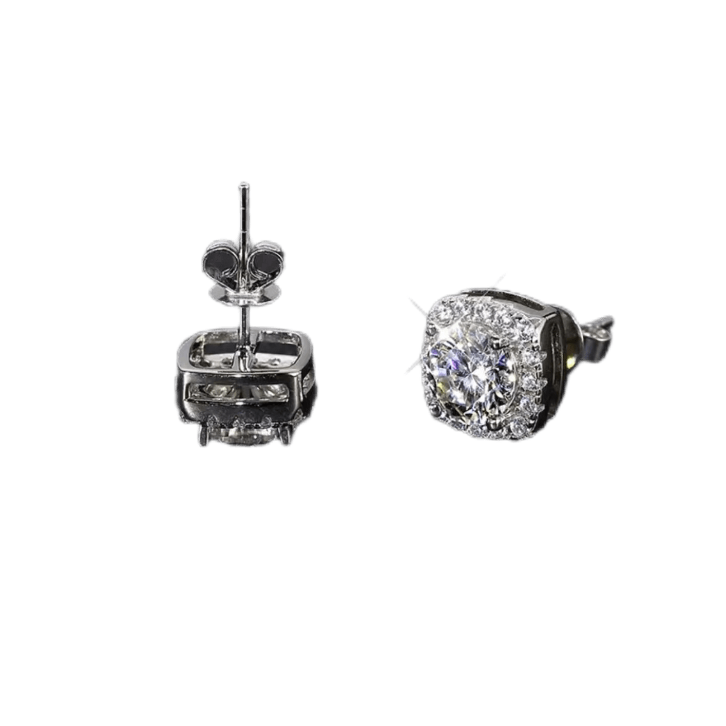 Haute Couture Square Sugar Silver Stud Earrings - LOVELY ROBIN