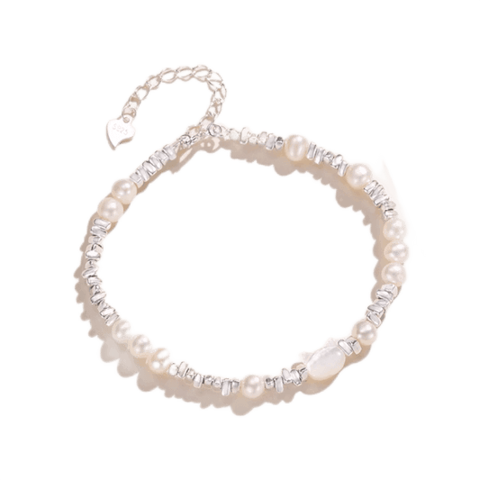 Feline Grace | Sterling Silver Baroque Pearl Cat Bracelet - LOVELY ROBIN