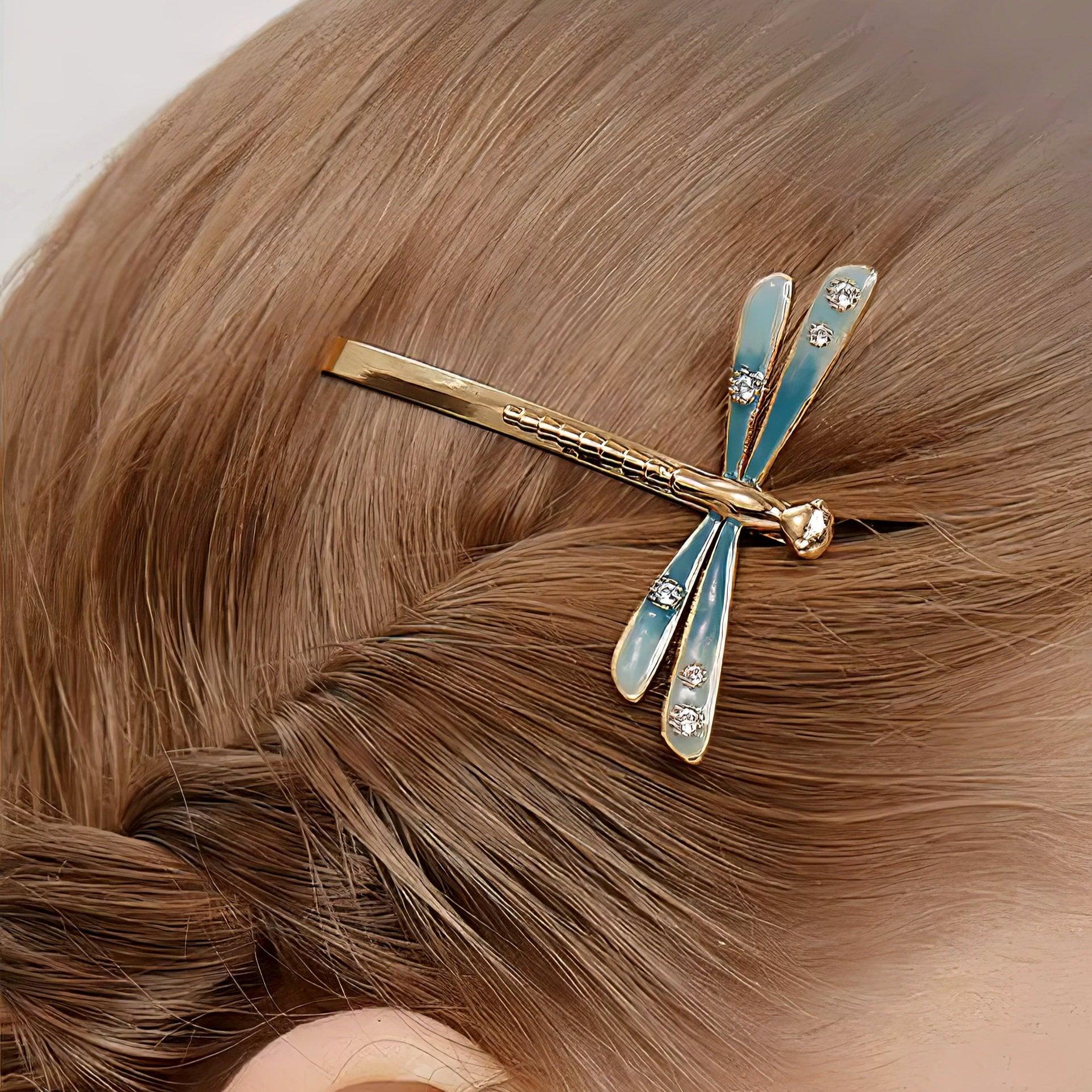 Gradient Blue Dragonfly Hair Clip - LOVELY ROBIN