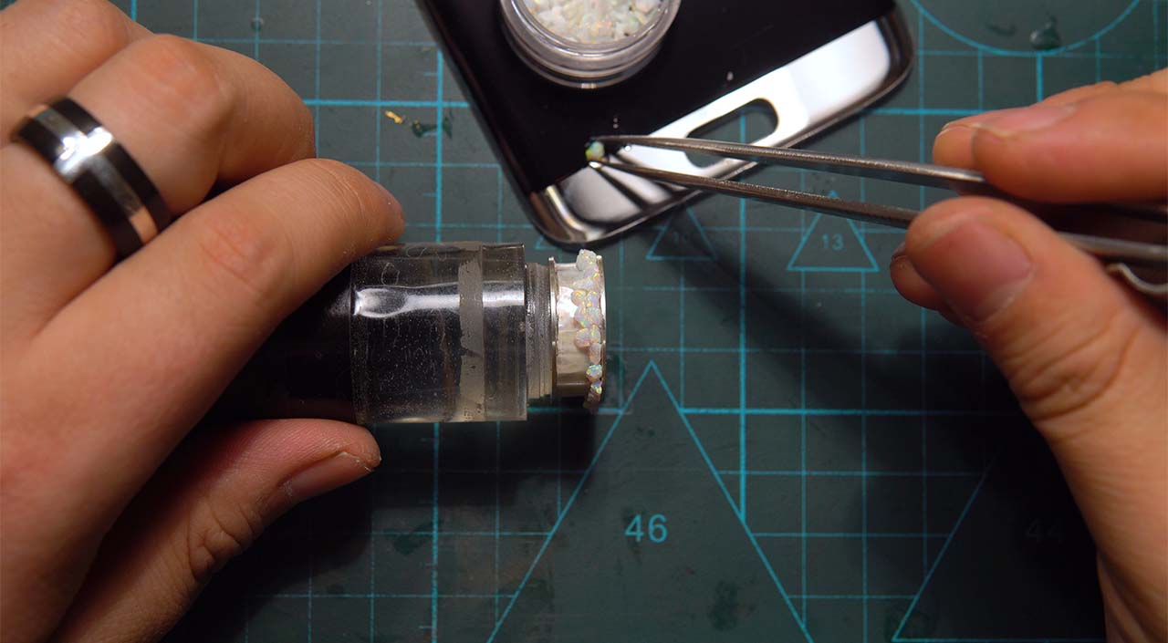 Handcrafted 925 Sterling Silver Ring with Natural Opal Chips Inlay