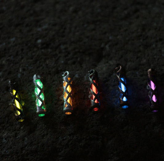 Handmade Vintage Tritium Necklace | Luminous EDC Keychain Pendant