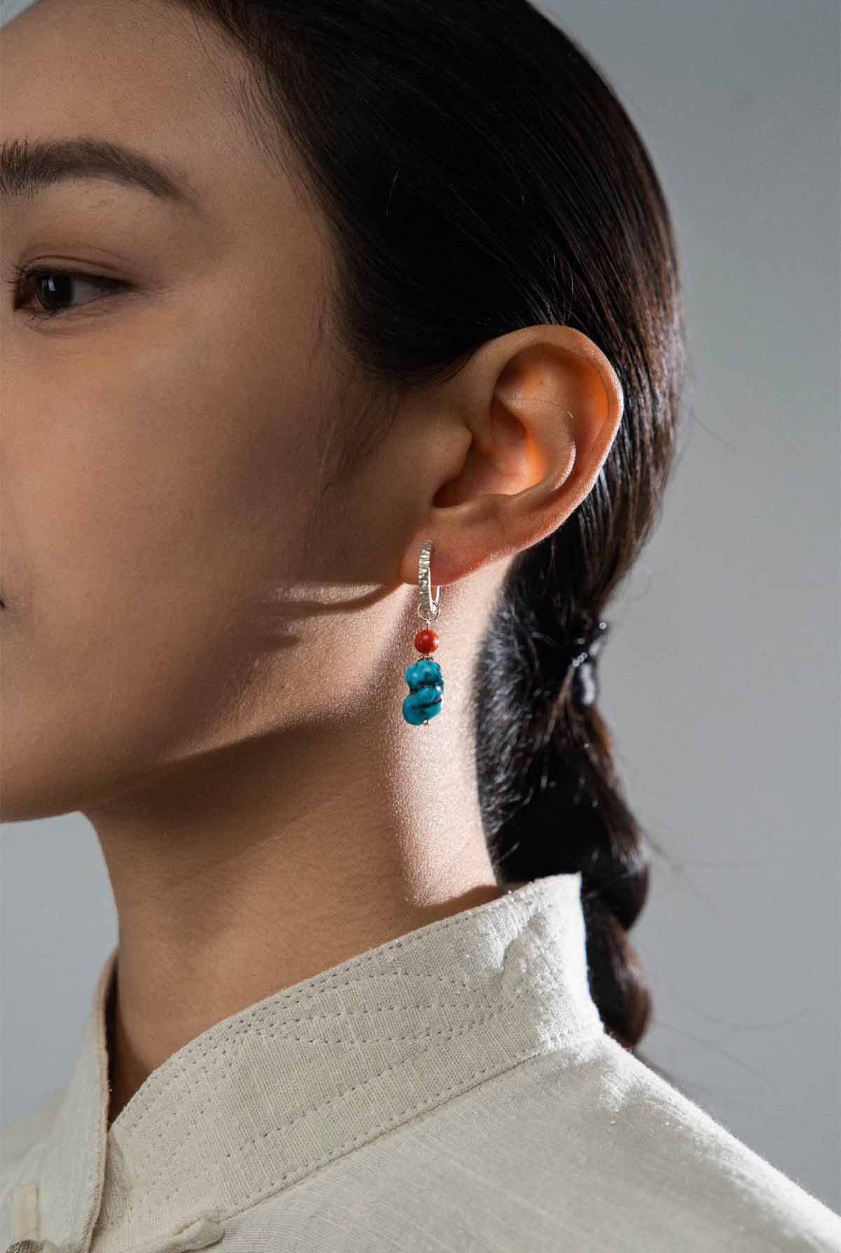 Ice Pulse · Tibetan Turquoise Drop Earring (Sold Individually) · A Talisman of Inner Power and Protection