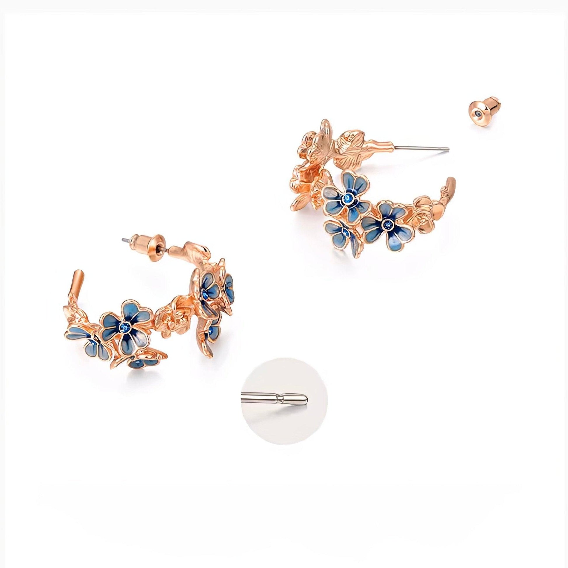 Van Gogh Iris Flower Enamel Earrings - LOVELY ROBIN