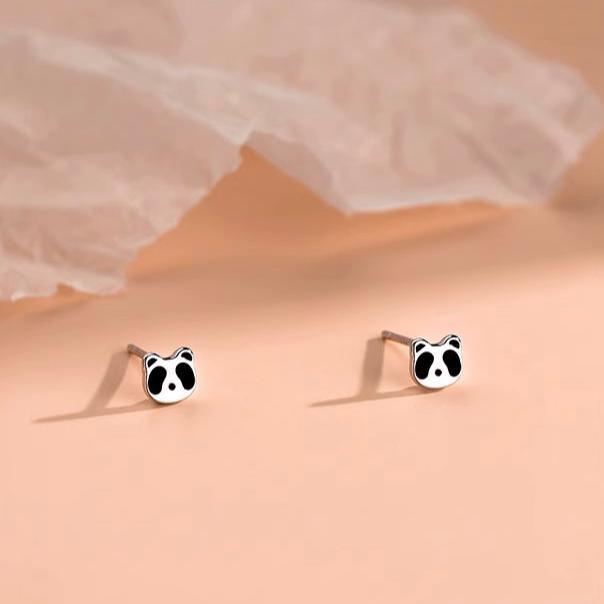 Sterling Silver Panda Stud Earrings - LOVELY ROBIN