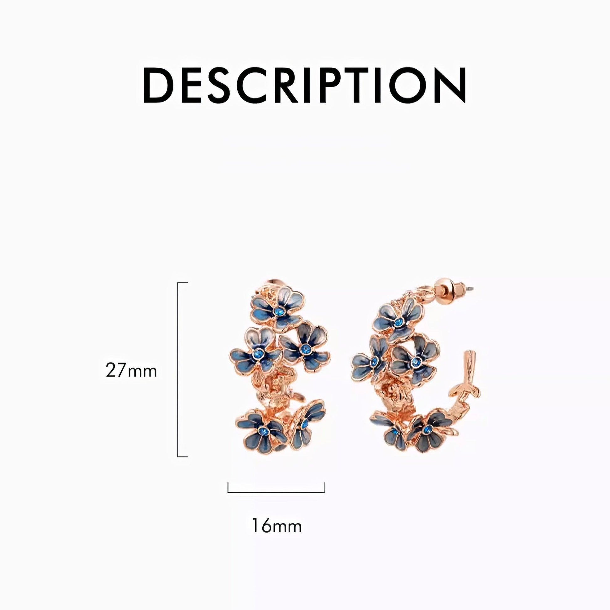 Van Gogh Iris Flower Enamel Earrings - LOVELY ROBIN