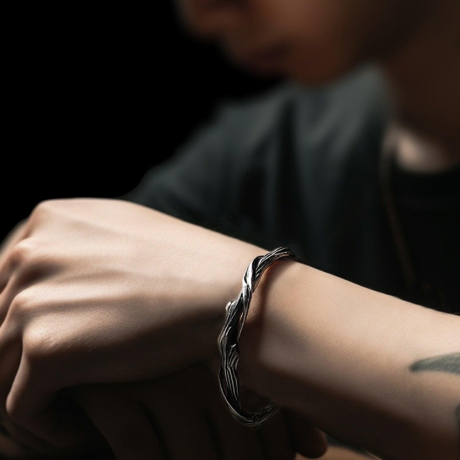 Driftwood Pure Silver Bracelet - LOVELY ROBIN