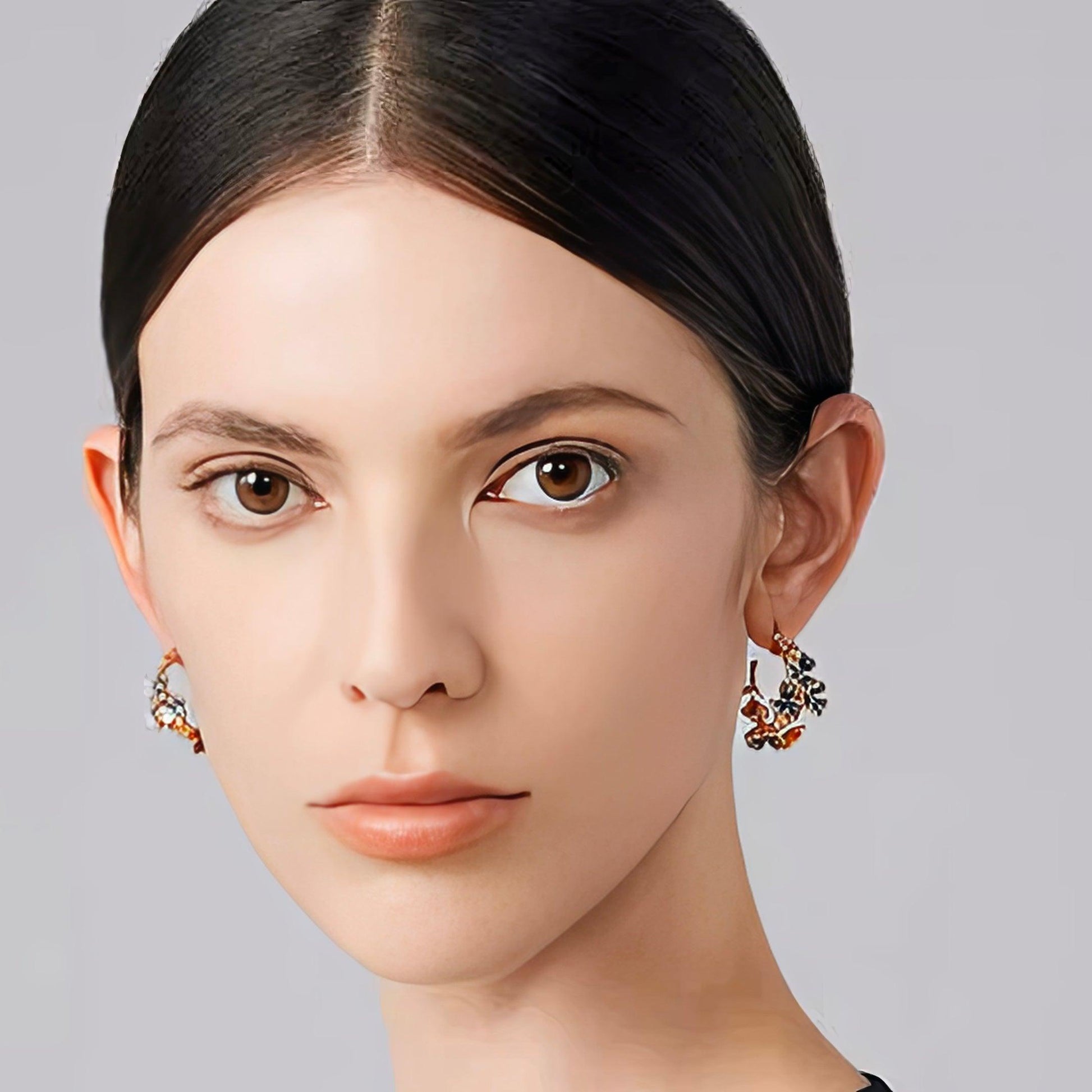 Van Gogh Iris Flower Enamel Earrings - LOVELY ROBIN