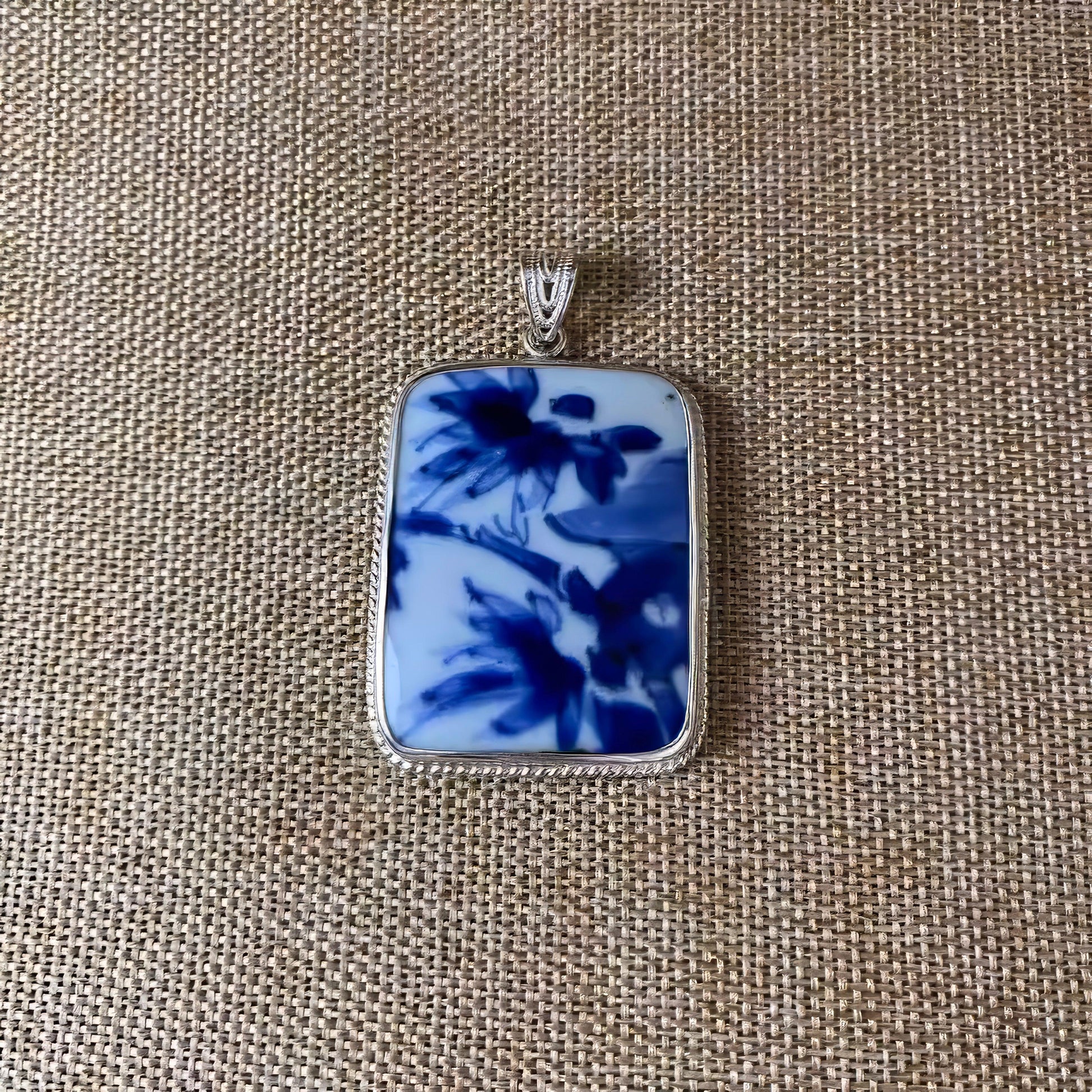 Blue and White Porcelain Pendant - LOVELY ROBIN