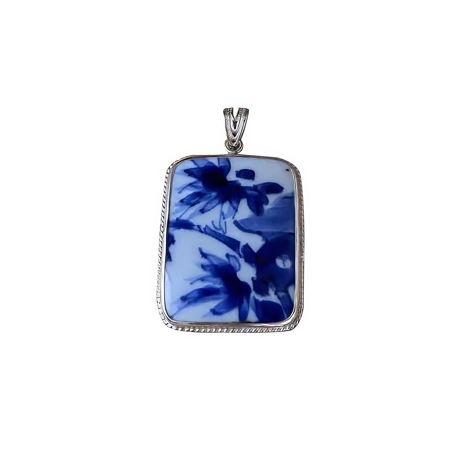 Blue and White Porcelain Pendant - LOVELY ROBIN