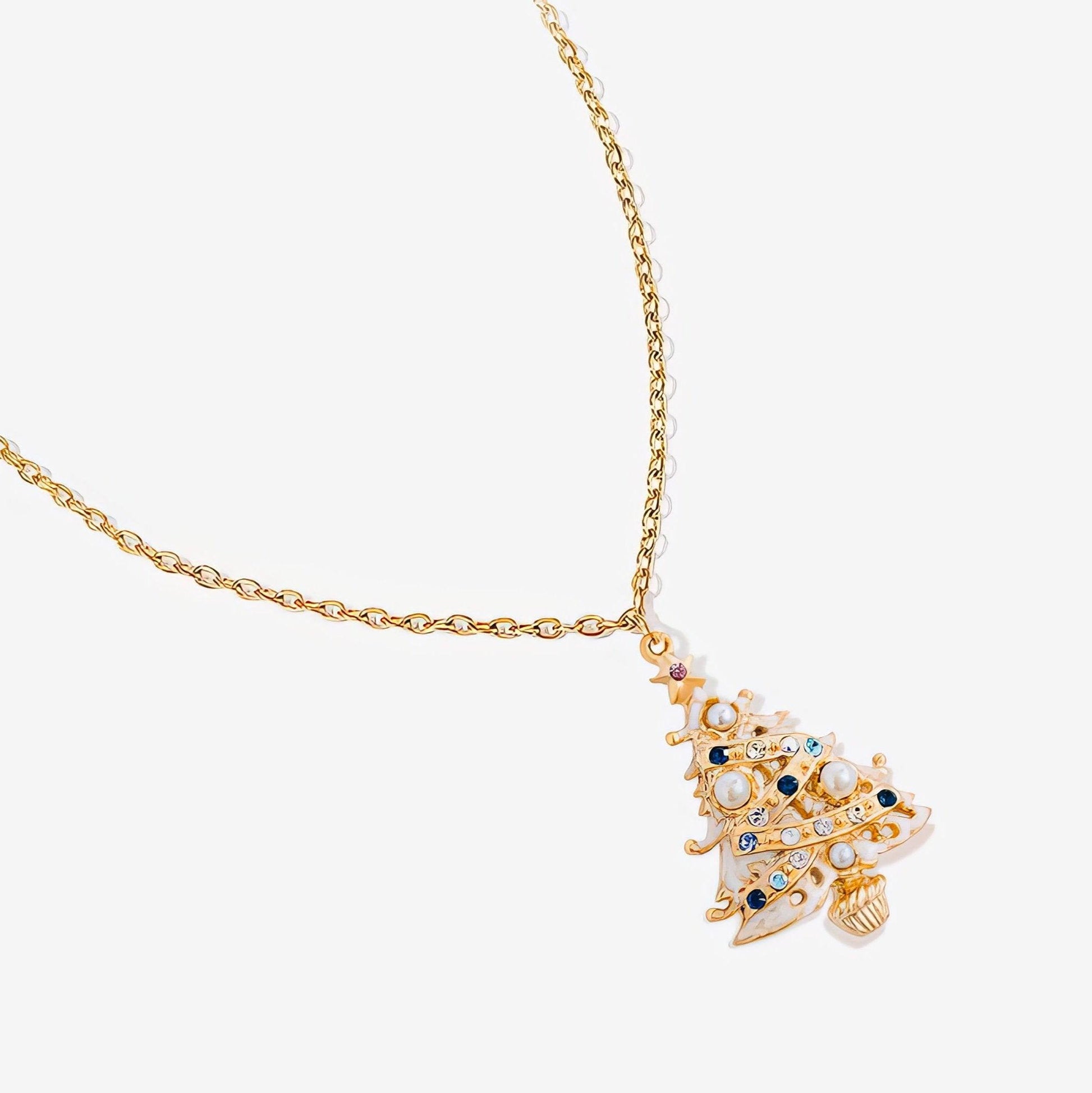 Festive Christmas Tree Pendant Necklace - LOVELY ROBIN