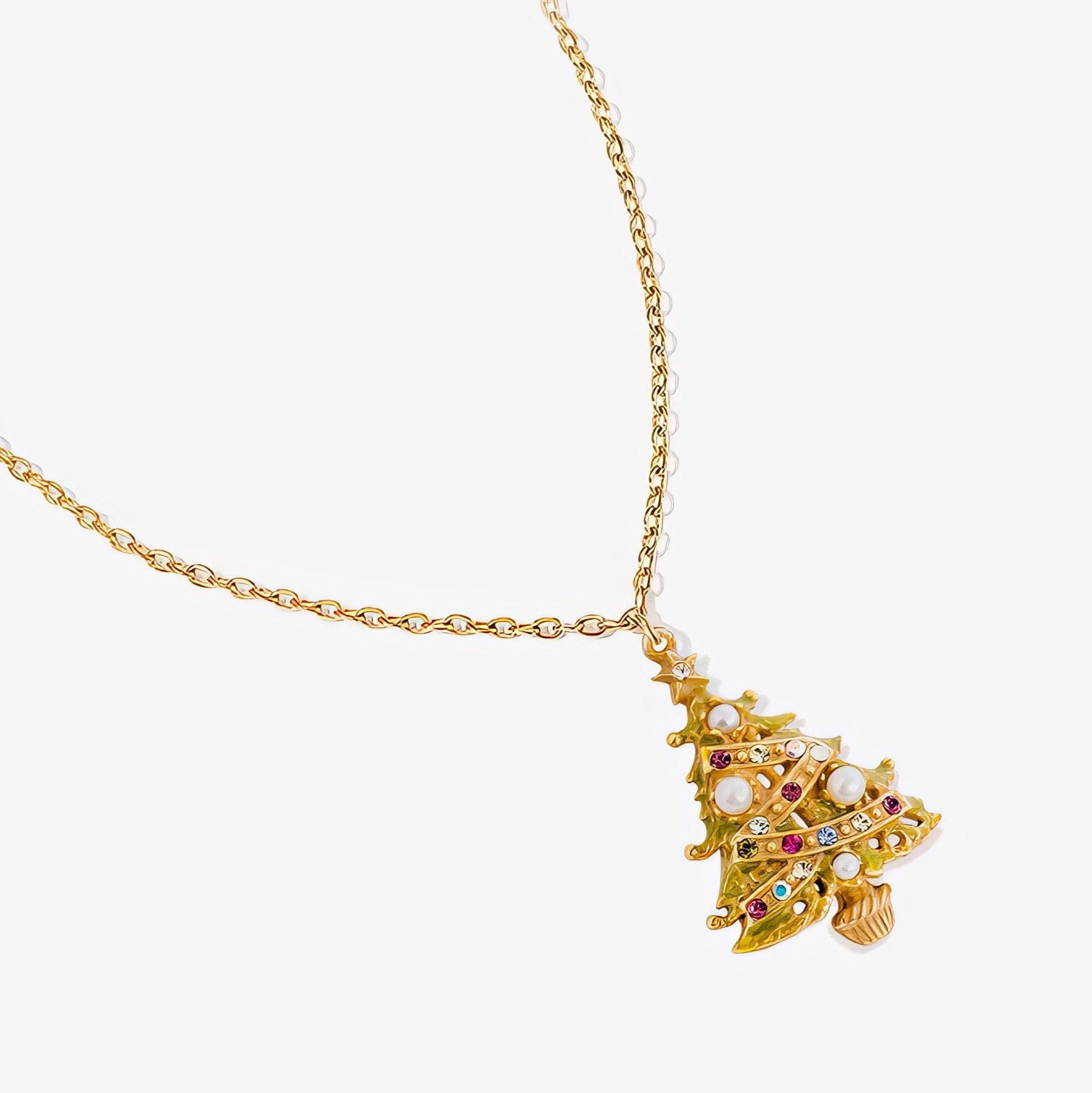 Festive Christmas Tree Pendant Necklace - LOVELY ROBIN