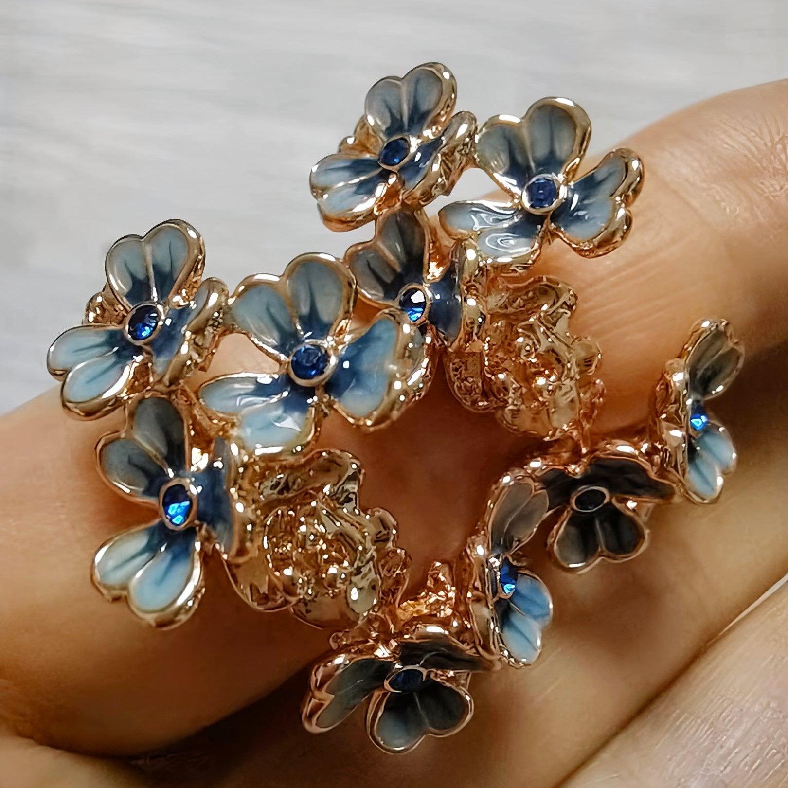 Van Gogh Iris Flower Enamel Earrings - LOVELY ROBIN