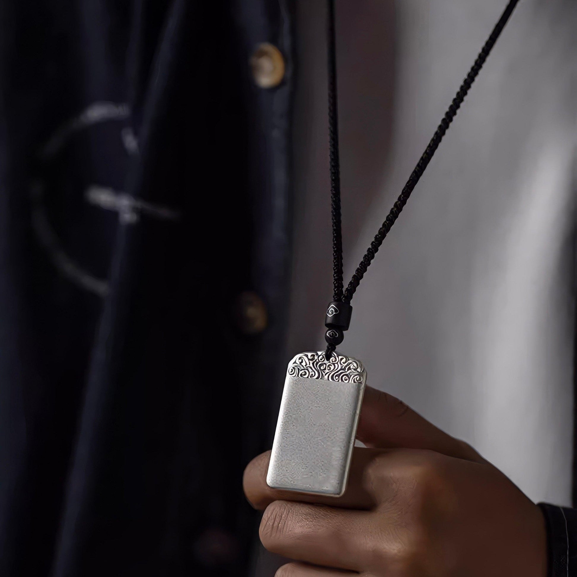 Pure Silver Auspicious Cloud Amulet Pendant - LOVELY ROBIN