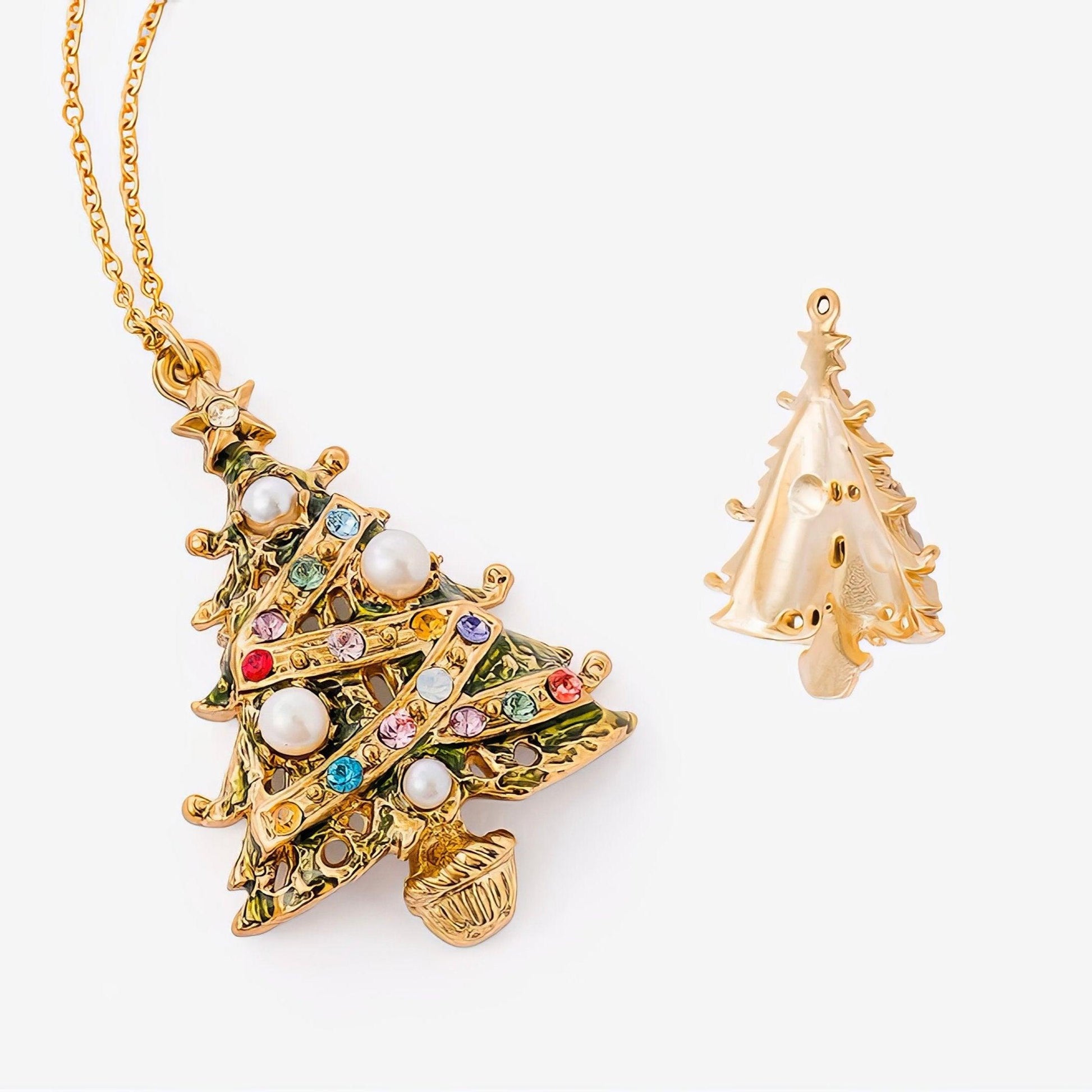 Festive Christmas Tree Pendant Necklace - LOVELY ROBIN