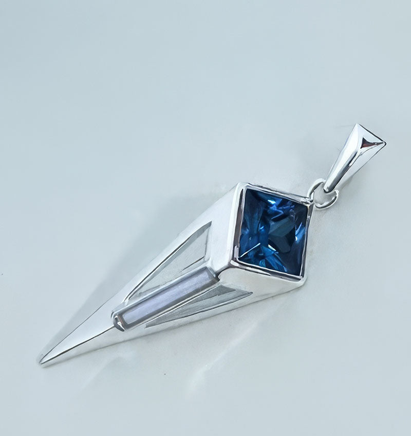 S925 Sterling Silver Tritium Glow Starburst Pendant