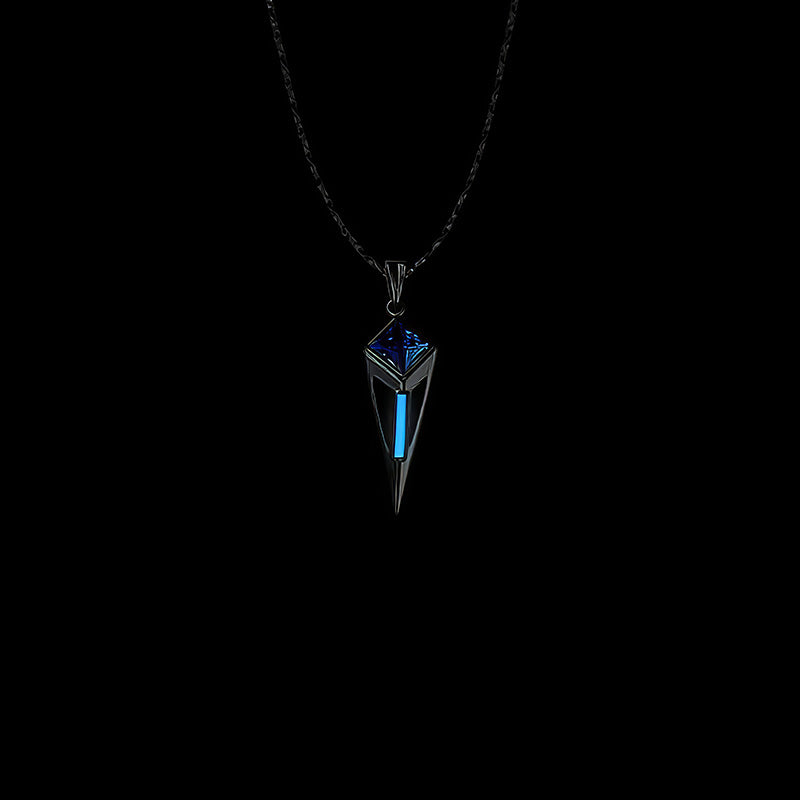 S925 Sterling Silver Tritium Glow Starburst Pendant