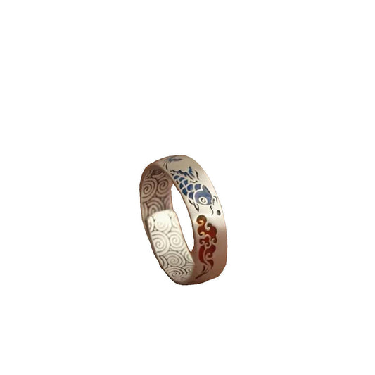 Enamel Koi Sterling Silver Ring - LOVELY ROBIN