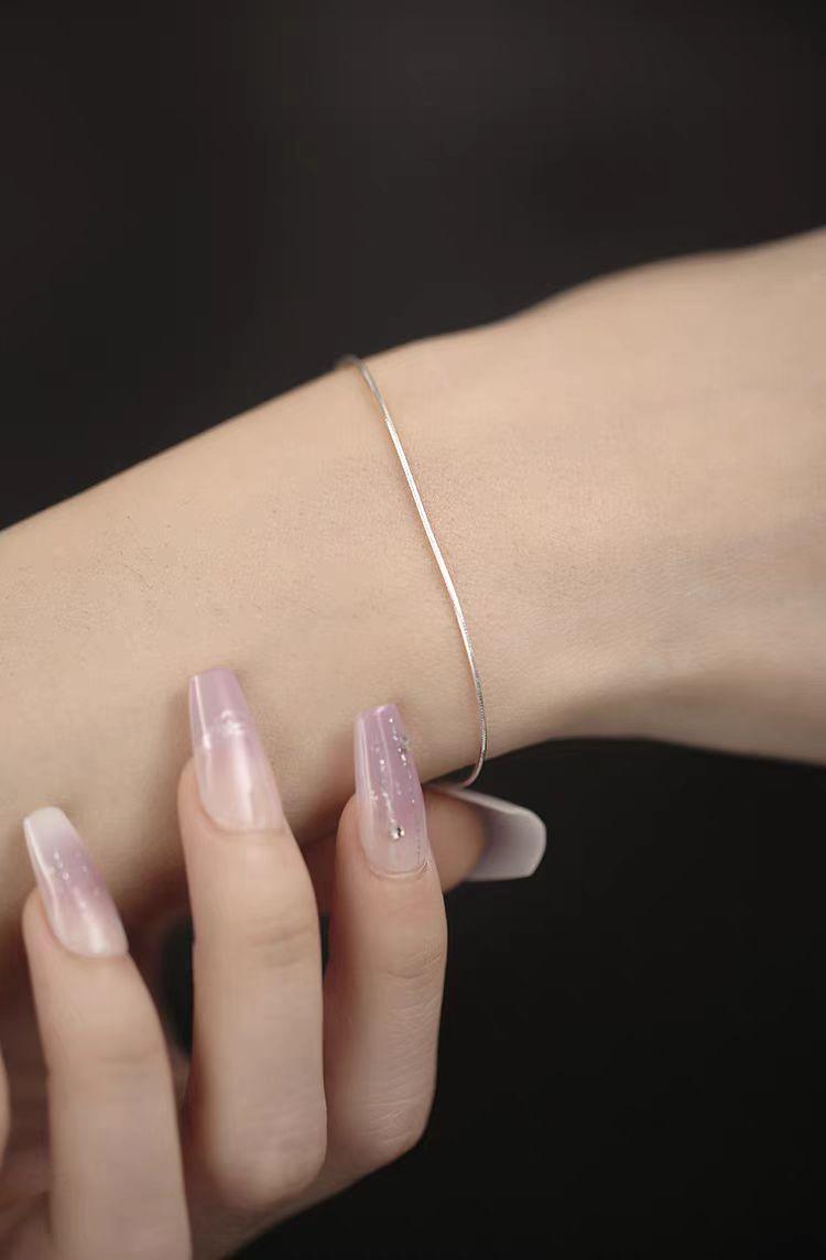 Silken Silver | Fine Sterling Silver Snake Chain Bracelet - LOVELY ROBIN