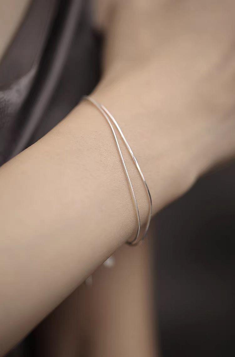 Silken Silver | Fine Sterling Silver Snake Chain Bracelet - LOVELY ROBIN