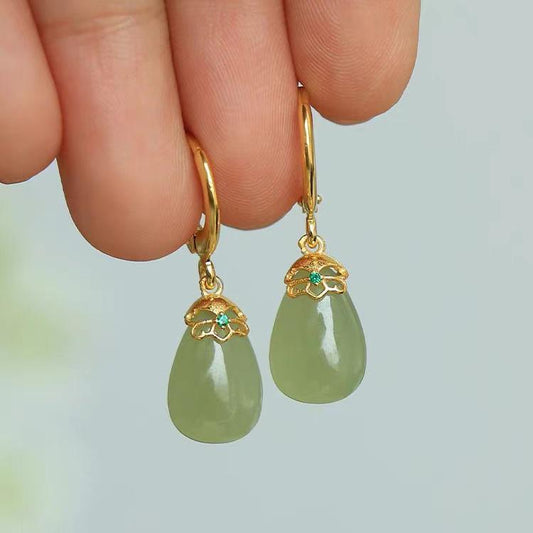 Radiance of Jade - Hetian Jade Earrings - LOVELY ROBIN