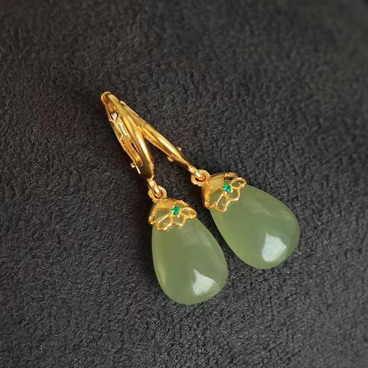 Radiance of Jade - Hetian Jade Earrings - LOVELY ROBIN