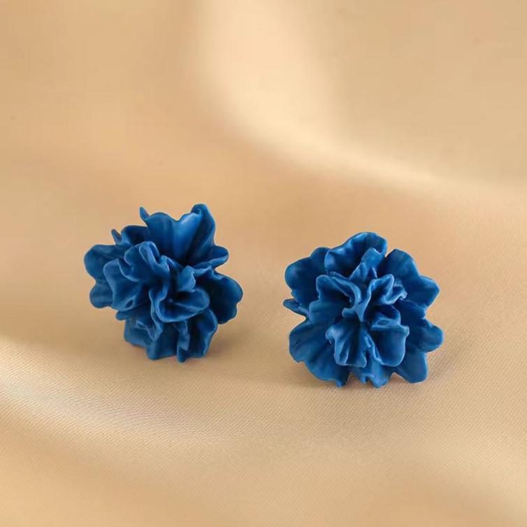 Klein Blue Blooming Floral Earrings - LOVELY ROBIN