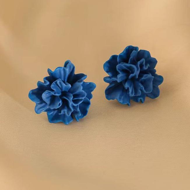 Klein Blue Blooming Floral Earrings - LOVELY ROBIN