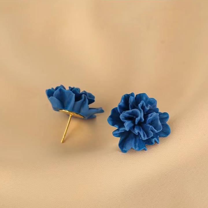 Klein Blue Blooming Floral Earrings - LOVELY ROBIN