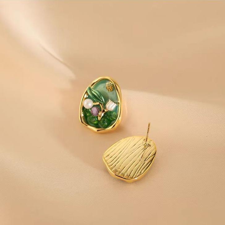 Monet's Dream Garden Earrings - LOVELY ROBIN