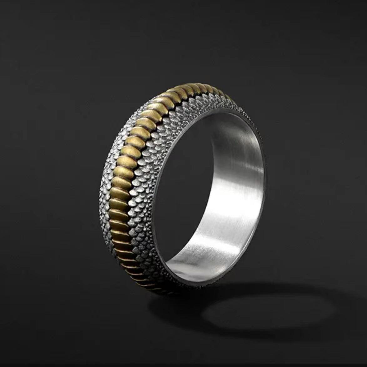 Stylish Dragon Scale Silver Ring - LOVELY ROBIN