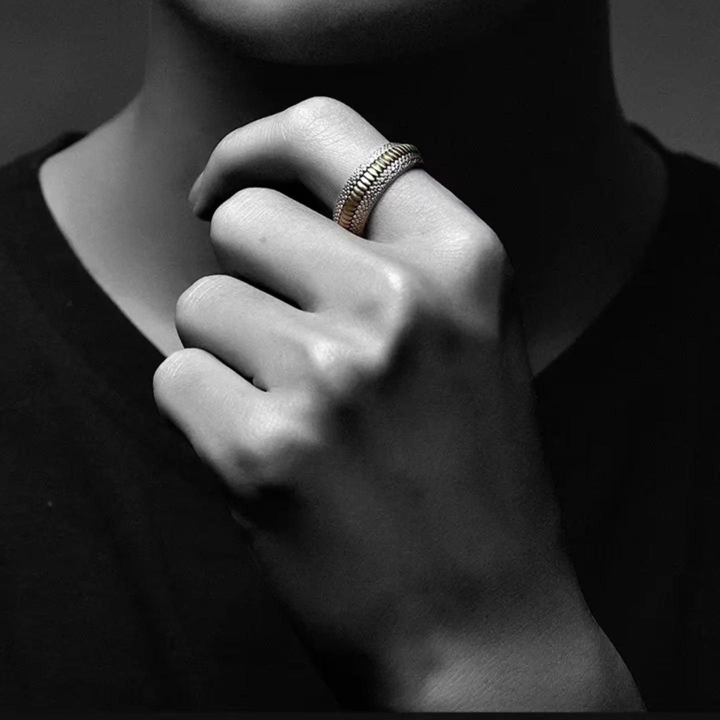 Stylish Dragon Scale Silver Ring - LOVELY ROBIN